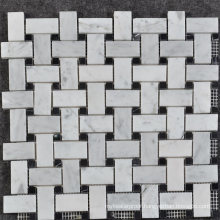 Canada Style Wall Decorative Carrara Marble Basketweave Mosaic Tile